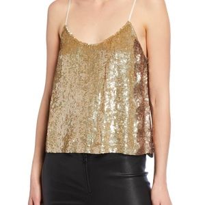 Retrofete Sandra Sequin Spaghetti-Strap Tank